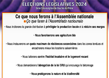 Législatives : nos propositions
