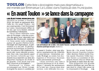 Municipales 2026 à Toulon : une liste à l’accent provençal