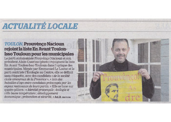 La Marseillaise s’intéresse à la participation de Prouvènço Nacioun aux élections municipales de 2026 à Toulon