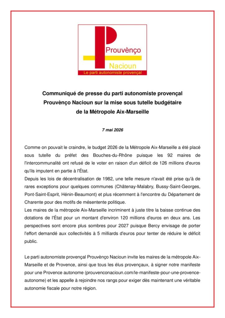 Communiqué de presse